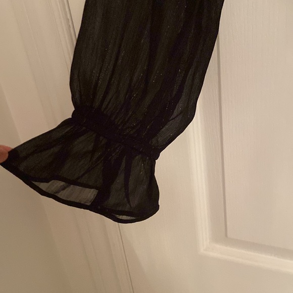 Mendocino Le Lis Collection Black Sheer Blouse - Picture 4 of 6